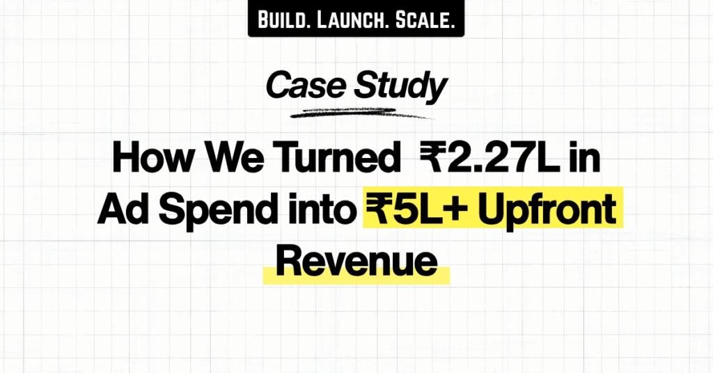 How We Turned ₹2.27L in Ad Spend into ₹5L+ Upfront Revenue