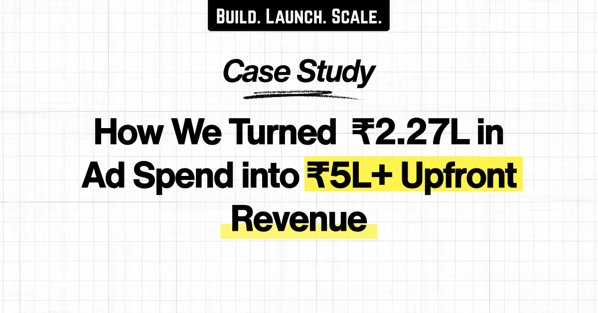 How We Turned ₹2.27L in Ad Spend into ₹5L+ Upfront Revenue
